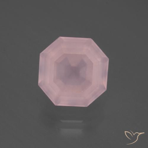 4.94ct Naturel Rose léger Quartz Rose, Taille émeraude, Transparent