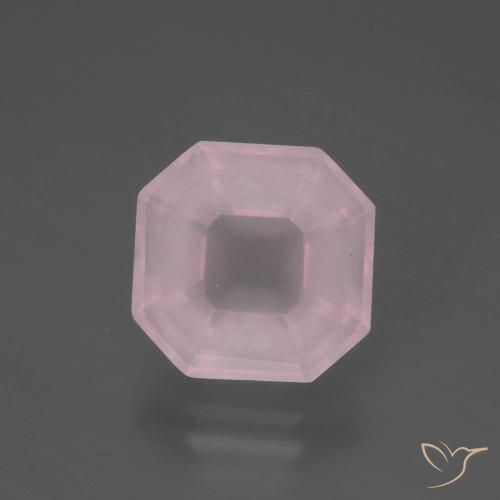 5.34ct Naturel Rose Quartz Rose, Taille émeraude, Transparent