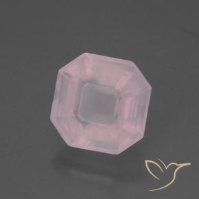 Quartz rose Rose naturelle Octogone / coupe Émeraude, 5.34 ct, Transparent