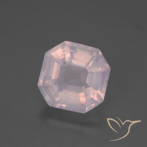 Quartz rose Rose clair naturelle Octogone / coupe Émeraude, 4.48 ct, Transparent