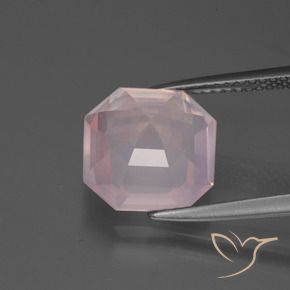 Quartz rose Rose clair naturelle Octogone / coupe Émeraude, 4.48 ct, Transparent