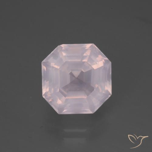 4.90ct Naturel Rose très clair Quartz Rose, Taille émeraude, Transparent
