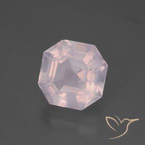 Quartz rose Rose très clair naturelle Octogone / coupe Émeraude, 4.90 ct, Transparent