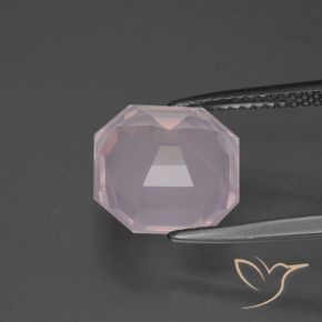 Quartz rose Rose très clair naturelle Octogone / coupe Émeraude, 4.90 ct, Transparent