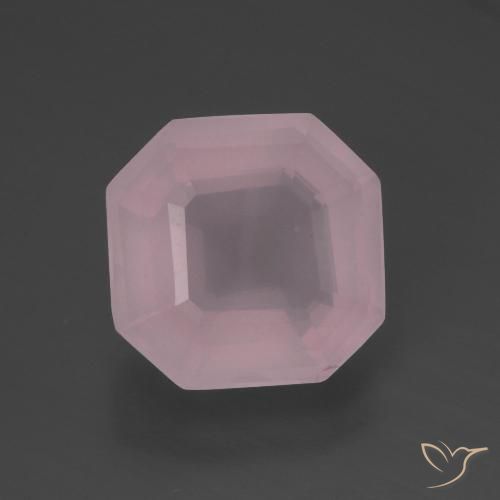 5.06ct Naturel Rose Quartz rose, Taille émeraude, Transparent