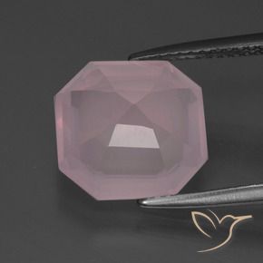 Quartz rose Rose naturelle Octogone / coupe Émeraude, 5.06 ct, Transparent