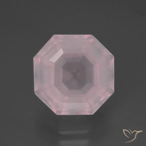 5.99ct Naturel Rose léger Quartz Rose, Taille émeraude, Transparent