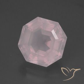 Quartz rose Rose léger naturelle Octogone / coupe Émeraude, 5.99 ct, Transparent