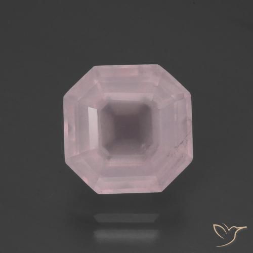 5.19ct Naturel Rose clair Quartz Rose, Taille émeraude, Transparent