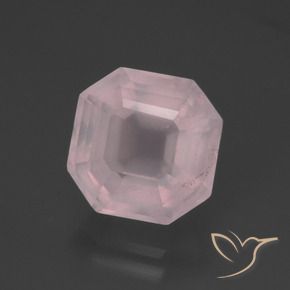 Quartz rose Rose clair naturelle Octogone / coupe Émeraude, 5.19 ct, Transparent