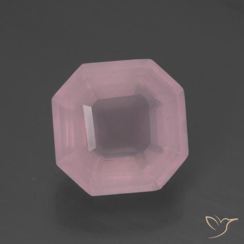 5.35ct Naturel Rose rosé moyen Quartz Rose, Taille émeraude, Transparent