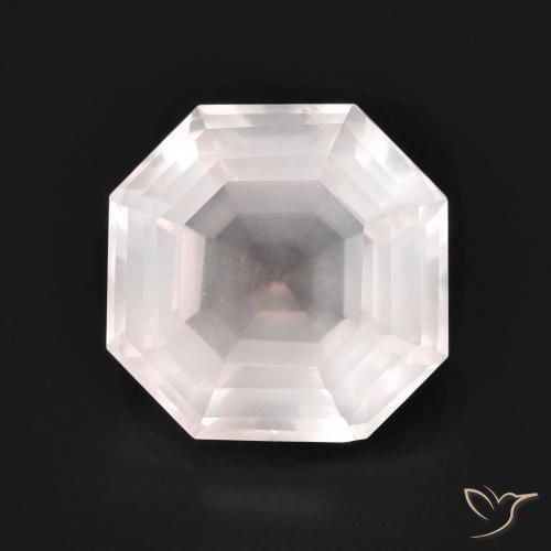 Quartz rose Rose rosé très clair naturelle Octogone / coupe Émeraude, 5.10 ct, Transparent