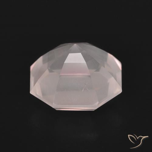 Quartz rose Rose rosé très clair naturelle Octogone / coupe Émeraude, 5.10 ct, Transparent