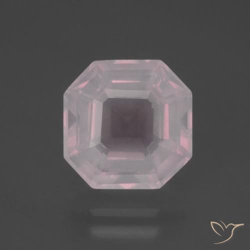 4.48ct Naturel Rose léger Quartz Rose, Taille émeraude, Transparent
