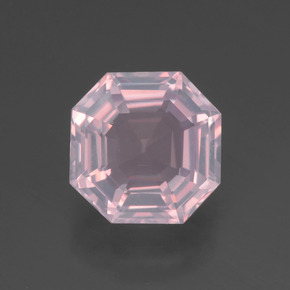 Quartz Rose Rose léger naturelle Taille émeraude, 3.18 ct, Transparent