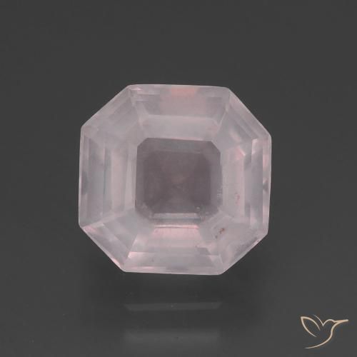 3.50ct Naturel Rose très clair Quartz Rose, Taille émeraude, Transparent