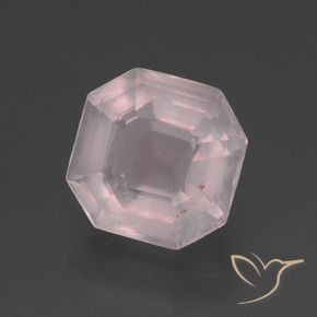 Quartz rose Rose très clair naturelle Octogone / coupe Émeraude, 3.50 ct, Transparent
