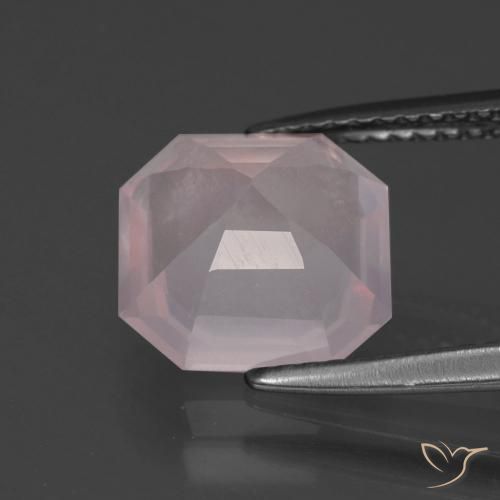 Quartz rose Rose rosé très clair naturelle Octogone / coupe Émeraude, 3.36 ct, Transparent