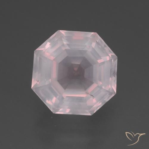 3.82ct Naturel Rose très clair Quartz Rose, Taille émeraude, Transparent