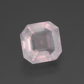 Quartz rose rose naturelle taille émeraude, 2,32 ct, transparent