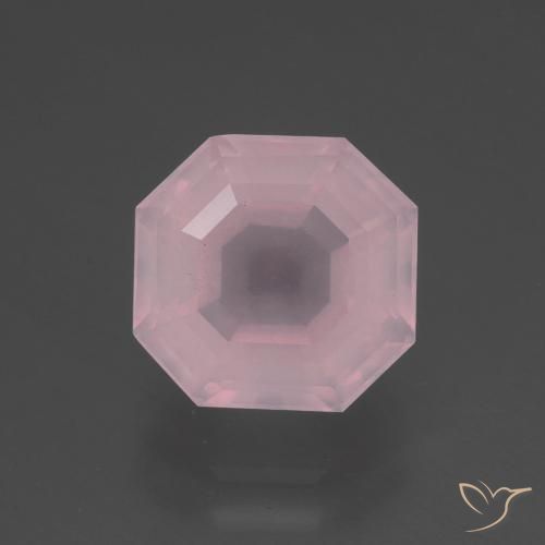 3.28ct Naturel Rose moyen Quartz Rose, Taille émeraude, Transparent