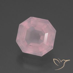 Quartz rose Rose moyen naturelle Octogone / coupe Émeraude, 3.28 ct, Transparent