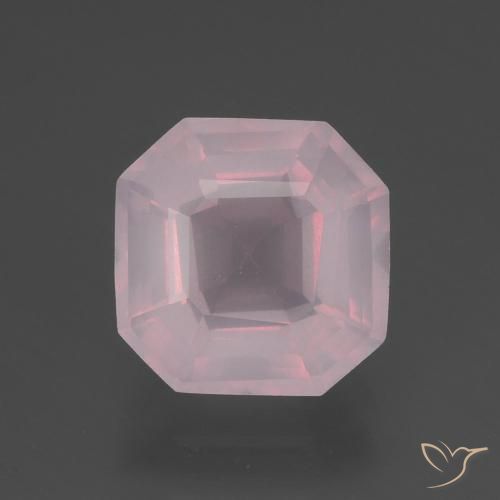 3.58ct Naturel Rose Quartz Rose, Taille émeraude, Transparent