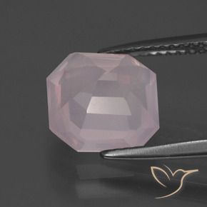 Quartz rose Rose naturelle Octogone / coupe Émeraude, 3.58 ct, Transparent
