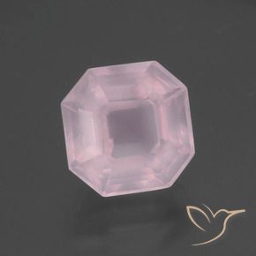 Quartz rose Rose bubblegum naturelle Octogone / coupe Émeraude, 3.77 ct, Transparent
