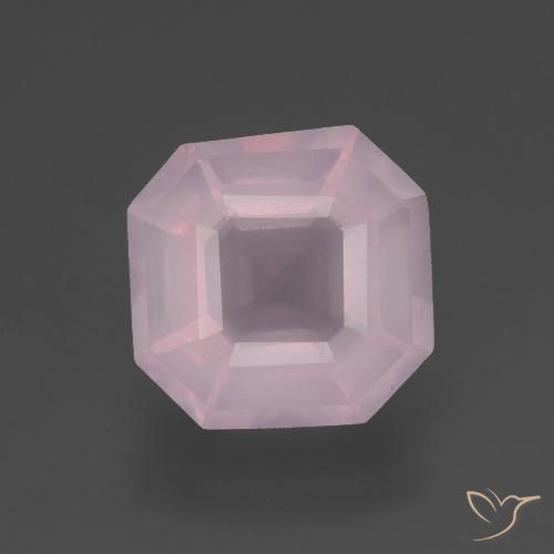 3.29ct Naturel Rose bubblegum Quartz Rose, Taille émeraude, Transparent