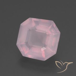 Quartz rose Rose bubblegum naturelle Octogone / coupe Émeraude, 3.29 ct, Transparent