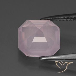 Quartz rose Rose bubblegum naturelle Octogone / coupe Émeraude, 3.29 ct, Transparent