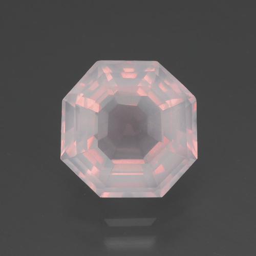Quartz rose rose naturelle taille émeraude, 3,40 ct, transparent