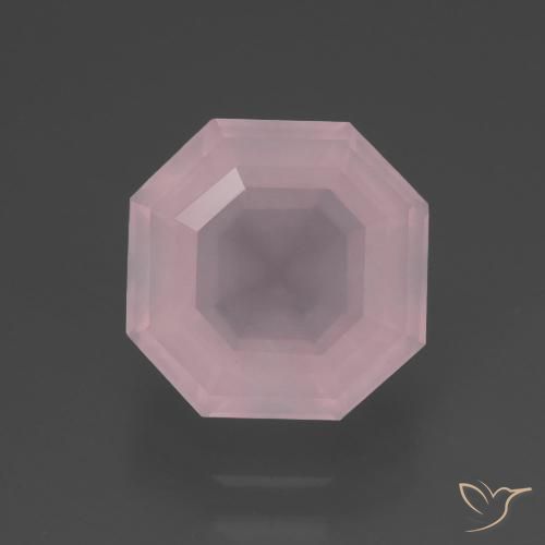 3.48ct Naturel Rose léger Quartz Rose, Taille émeraude, Transparent