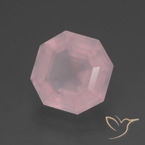 Quartz rose Rose léger naturelle Octogone / coupe Émeraude, 3.48 ct, Transparent