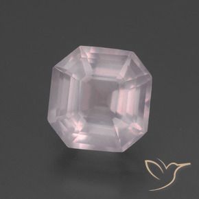 Quartz rose Rose clair naturelle Octogone / coupe Émeraude, 3.11 ct, Transparent
