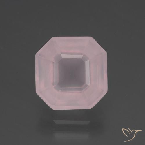 3.13ct Naturel Rose léger Quartz Rose, Taille émeraude, Transparent