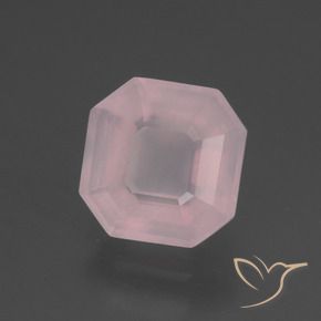 Quartz rose Rose léger naturelle Octogone / coupe Émeraude, 3.13 ct, Transparent