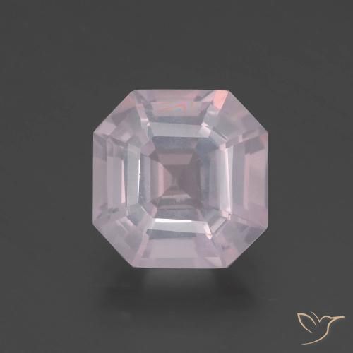 Quartz rose rose naturelle taille émeraude, 2,76 ct, transparent