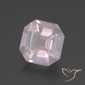 Quartz rose rose naturelle taille émeraude, 2,76 ct, transparent