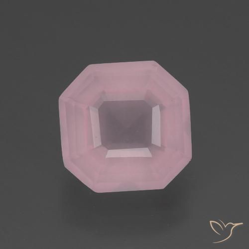 3.04ct Naturel Rose rosé moyen Quartz Rose, Taille émeraude, Transparent