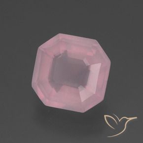 Quartz rose Rose rosé moyen naturelle Octogone / coupe Émeraude, 3.04 ct, Transparent