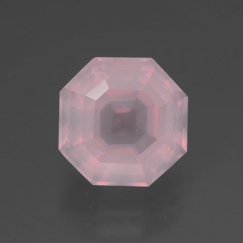 Quartz Rose Rose naturelle Taille émeraude, 3.64 ct, Transparent