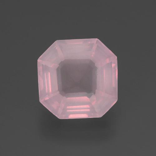 Quartz rose rose naturelle taille émeraude, 2,89 ct, transparent