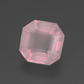 Quartz rose rose naturelle taille émeraude, 2,89 ct, transparent