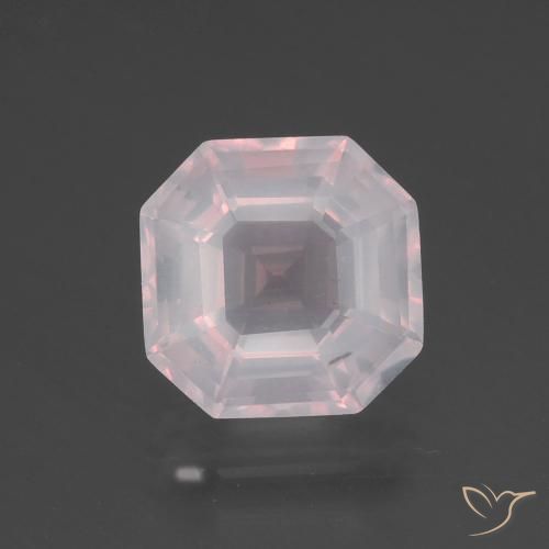 3.42ct Naturel Rose très clair Quartz Rose, Taille émeraude, Transparent