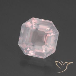 Quartz rose Rose très clair naturelle Octogone / coupe Émeraude, 3.42 ct, Transparent