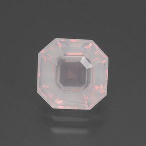 Quartz rose rose naturelle taille émeraude, 2,67 ct, transparent