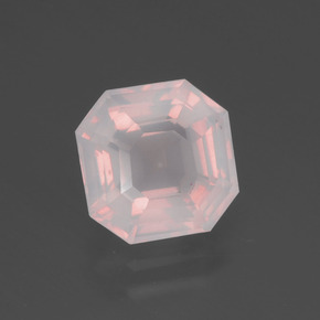 Quartz rose rose naturelle taille émeraude, 2,67 ct, transparent