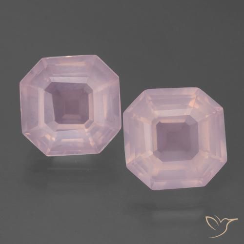 6.71ctw Naturel Rose Quartz Rose, Taille émeraude, Transparent